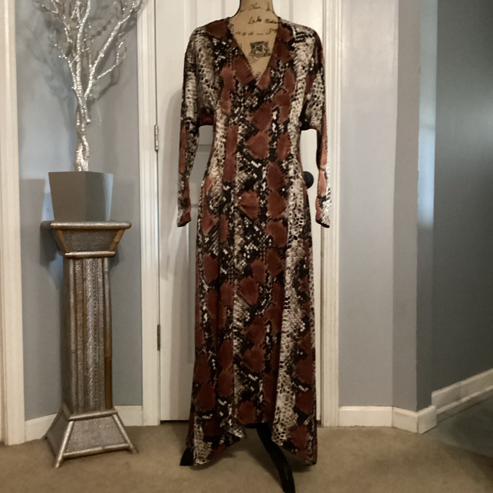 Mango Snakeskin Print Wrap Dress - Picture 3 of 5